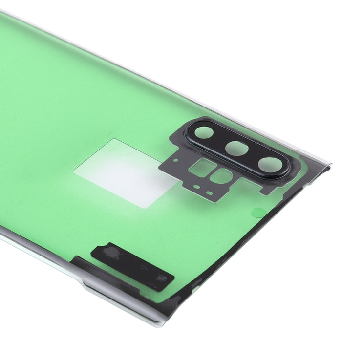 Para Samsung Galaxy Note 10+ N975 N9750 Tapa trasera de batería transparente con cubierta de lente de cámara