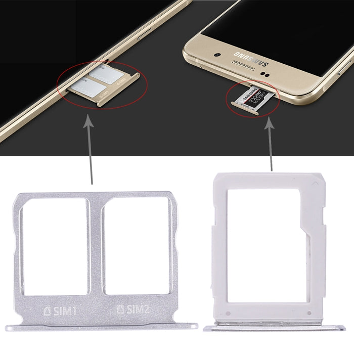 Para Galaxy A9100 / A9 (2016) 2 Bandeja Tarjeta SIM + Bandeja Tarjeta Micro SD