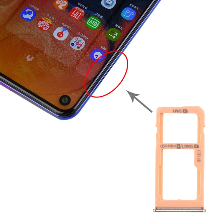 Para Samsung Galaxy A60 Bandeja de tarjeta SIM + Bandeja de tarjeta SIM / Bandeja de tarjeta Micro SD