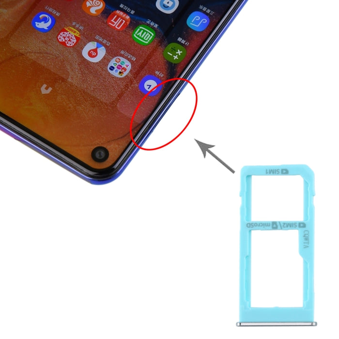 Para Samsung Galaxy A60 Bandeja de tarjeta SIM + Bandeja de tarjeta SIM / Bandeja de tarjeta Micro SD