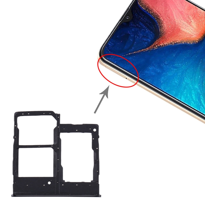 Para Samsung Galaxy A20e Bandeja de Tarjeta SIM + Bandeja de Tarjeta SIM + Bandeja de Tarjeta Micro SD