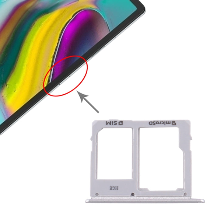 Para Samsung Galaxy Tab S5e SM-T725 Bandeja de tarjeta SIM + Bandeja de tarjeta Micro SD