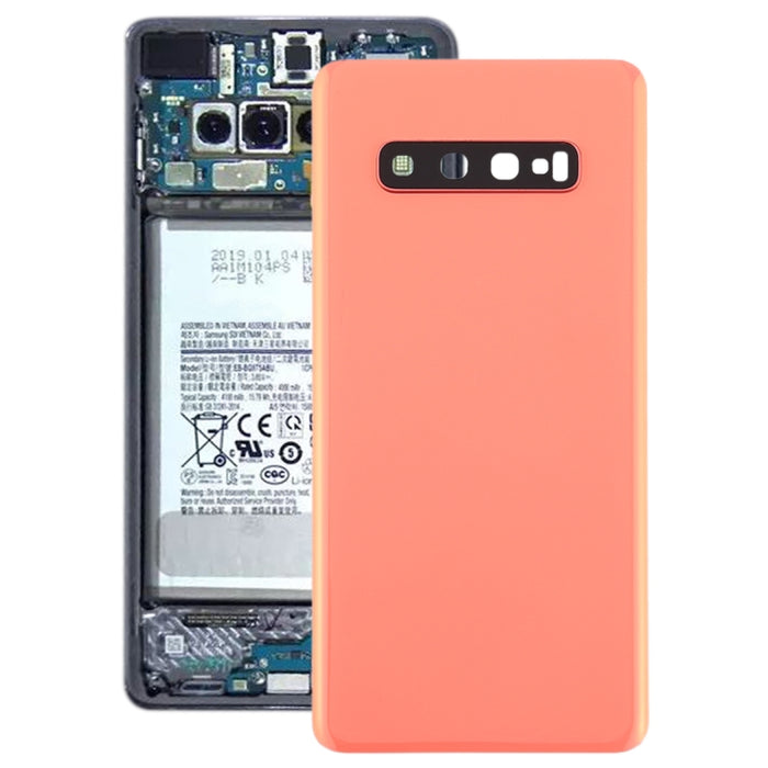 Para Galaxy S10+ Tapa trasera de batería con lente de cámara