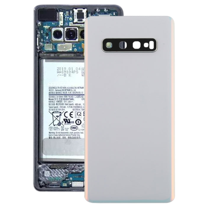 Para Galaxy S10+ Tapa trasera de batería con lente de cámara