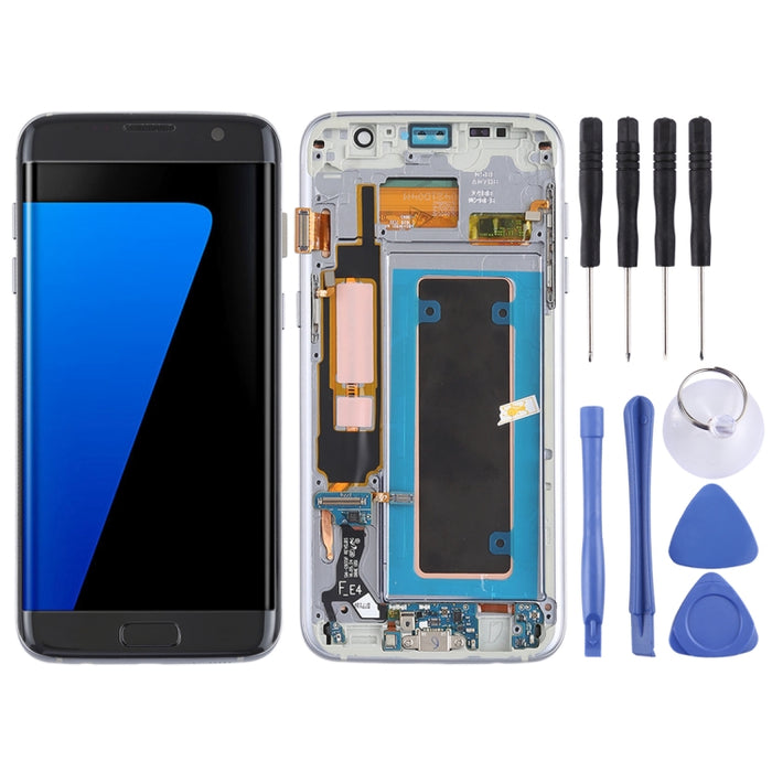 Pantalla LCD de material Super AMOLED original y ensamblaje completo del digitalizador (con marco / cable flexible de puerto de carga / cable flexible de botón de encendido / cable flexible de botón de volumen) para Galaxy S7 Edge / G935F / G935FD