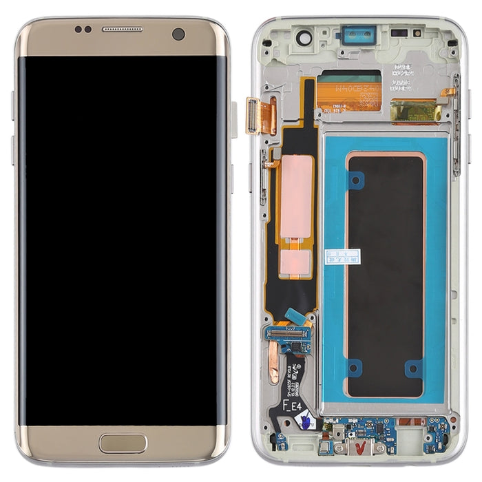 Pantalla LCD de material Super AMOLED original y ensamblaje completo del digitalizador (con marco / cable flexible de puerto de carga / cable flexible de botón de encendido / cable flexible de botón de volumen) para Galaxy S7 Edge / G935F / G935FD