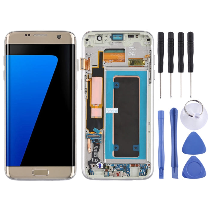Pantalla LCD de material Super AMOLED original y ensamblaje completo del digitalizador (con marco / cable flexible de puerto de carga / cable flexible de botón de encendido / cable flexible de botón de volumen) para Galaxy S7 Edge / G935F / G935FD