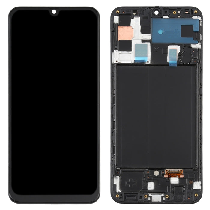 Pantalla LCD Super AMOLED original para montaje completo del digitalizador Galaxy A50 con marco
