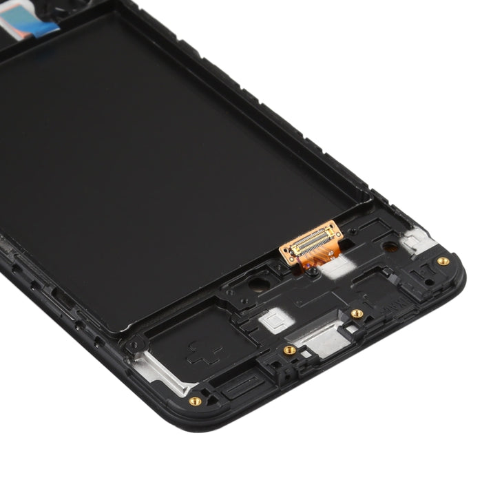 Pantalla LCD Super AMOLED original para montaje completo del digitalizador Galaxy A50 con marco