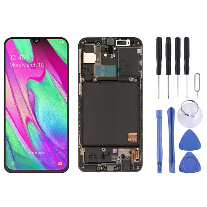 Pantalla LCD y digitalizador de montaje completo con marco para Galaxy A40 SM-A405F