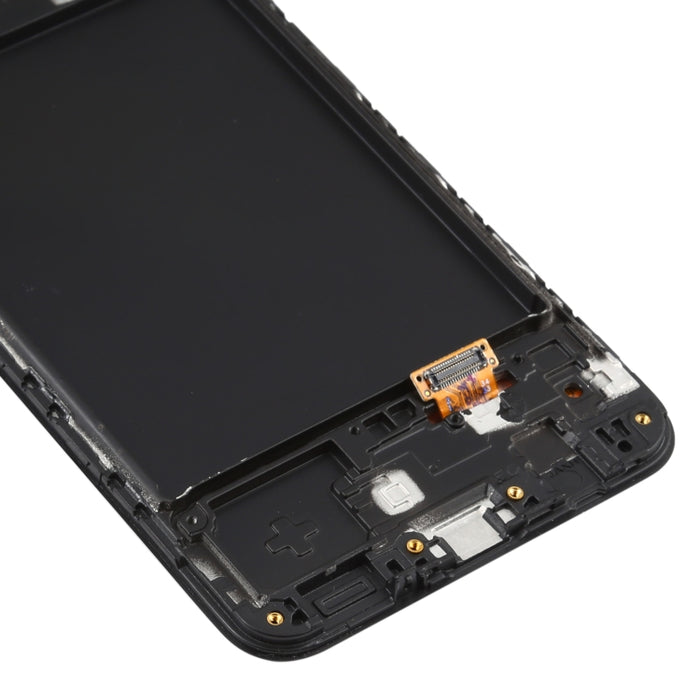 Pantalla LCD de material Super AMOLED original y ensamblaje completo del digitalizador con marco para Galaxy A20