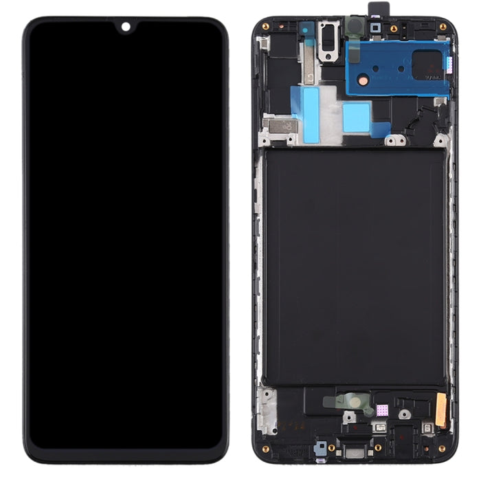 Pantalla LCD de material Super AMOLED original y ensamblaje completo del digitalizador con marco para Galaxy A70