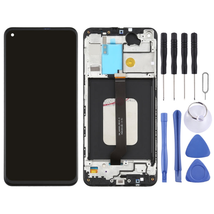 Pantalla LCD de material original PLS TFT y ensamblaje completo del digitalizador con marco para Galaxy M40