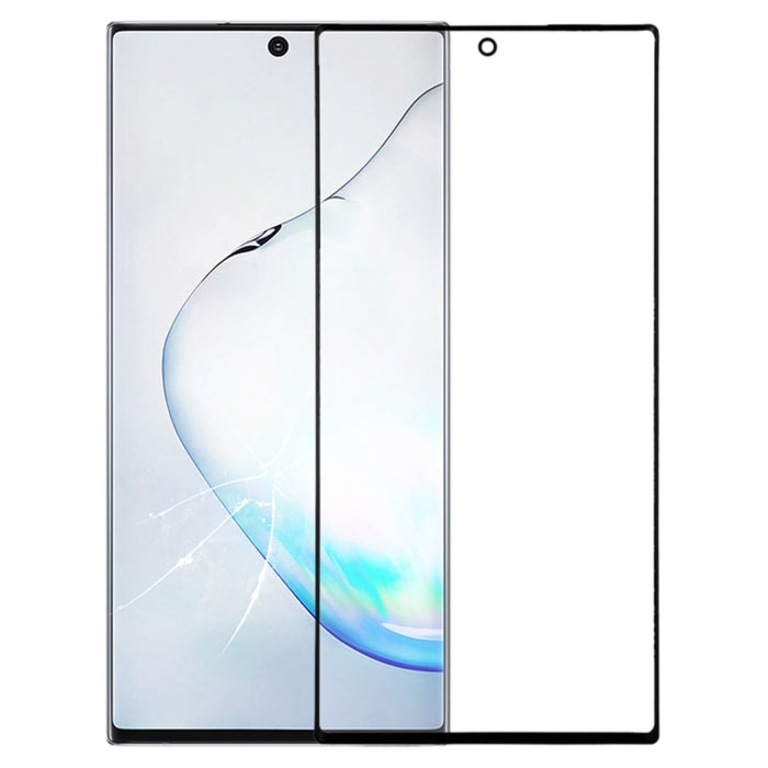 Para Galaxy Note 10 Lente de vidrio exterior de pantalla frontal