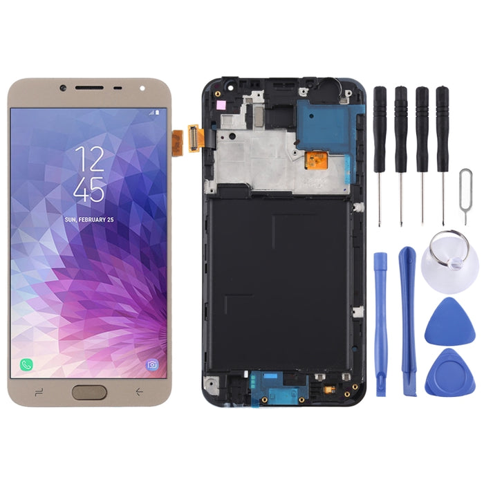 Pantalla LCD de material TFT y ensamblaje completo del digitalizador con marco para Galaxy J4 J400F/DS