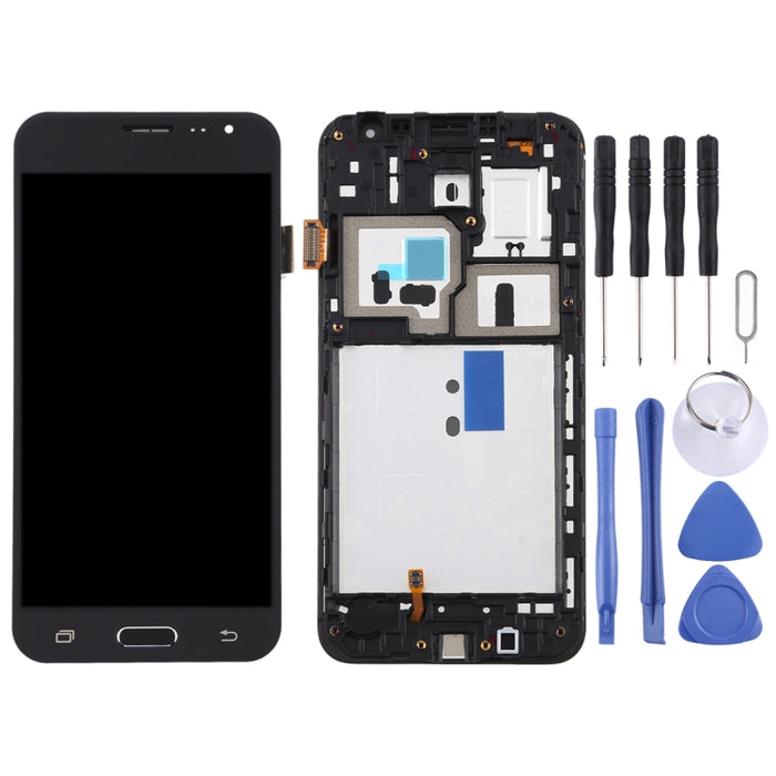 Pantalla LCD de material TFT y ensamblaje completo del digitalizador con marco para Galaxy J3 (2016) / J320F