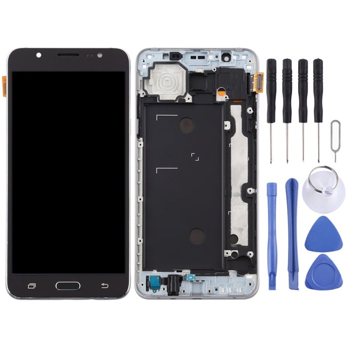 Pantalla LCD de material TFT y ensamblaje completo del digitalizador con marco para Galaxy J7 (2016) / J710F