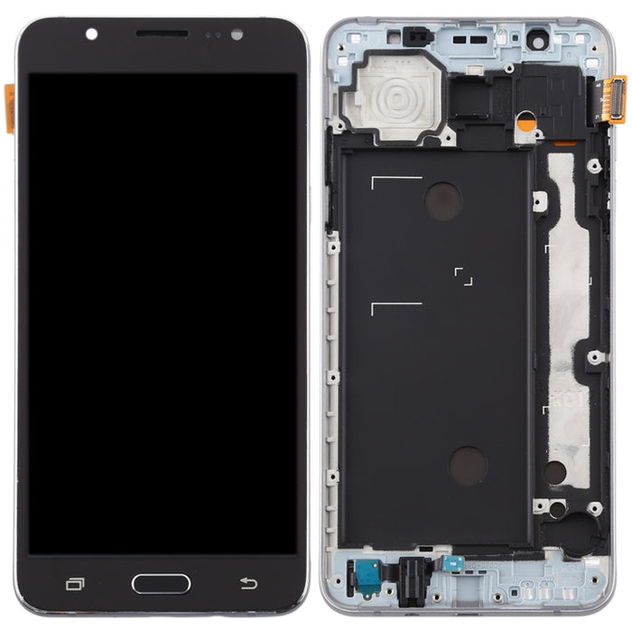 Pantalla LCD de material TFT y ensamblaje completo del digitalizador con marco para Galaxy J7 (2016) / J710F