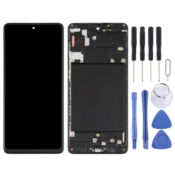 Pantalla LCD de material Super AMOLED original y ensamblaje completo del digitalizador con marco para Galaxy A71