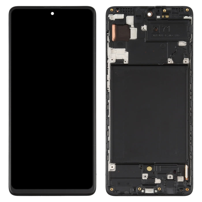 Pantalla LCD de material Super AMOLED original y ensamblaje completo del digitalizador con marco para Galaxy A71