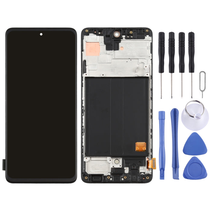 Pantalla LCD de material Super AMOLED original y ensamblaje completo del digitalizador con marco para Galaxy A51 4G