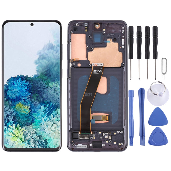 Pantalla LCD de material AMOLED dinámico original y ensamblaje completo del digitalizador con marco para Samsung Galaxy S20 4G SM-G980