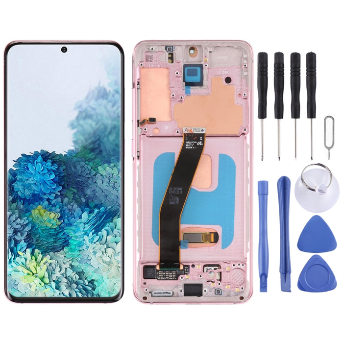 Pantalla LCD de material AMOLED dinámico original y ensamblaje completo del digitalizador con marco para Samsung Galaxy S20 4G SM-G980
