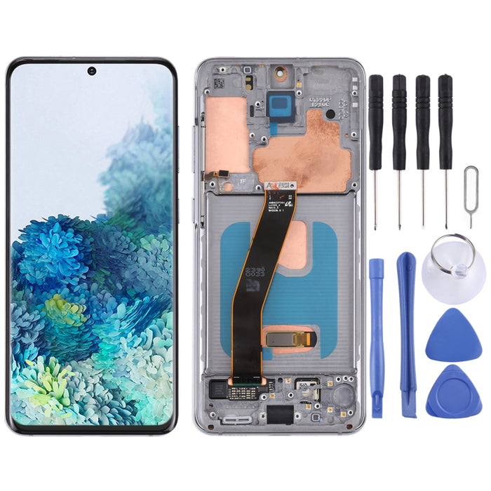 Pantalla LCD de material AMOLED dinámico original y ensamblaje completo del digitalizador con marco para Samsung Galaxy S20 4G SM-G980