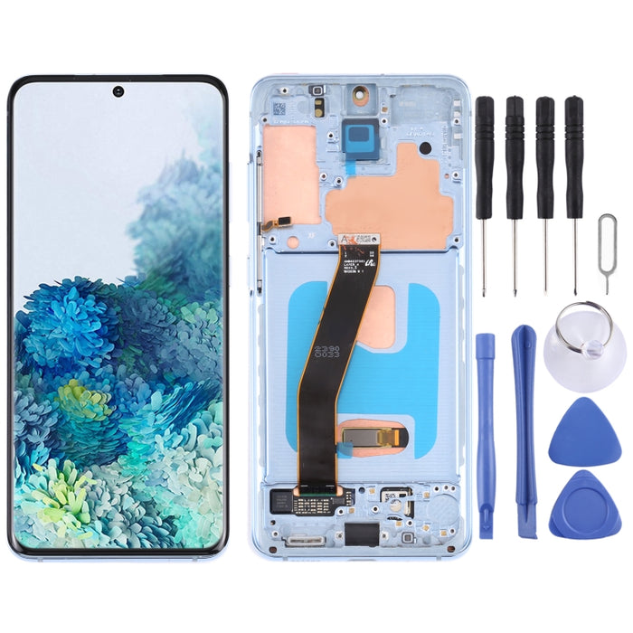 Pantalla LCD de material AMOLED dinámico original y ensamblaje completo del digitalizador con marco para Samsung Galaxy S20 4G SM-G980