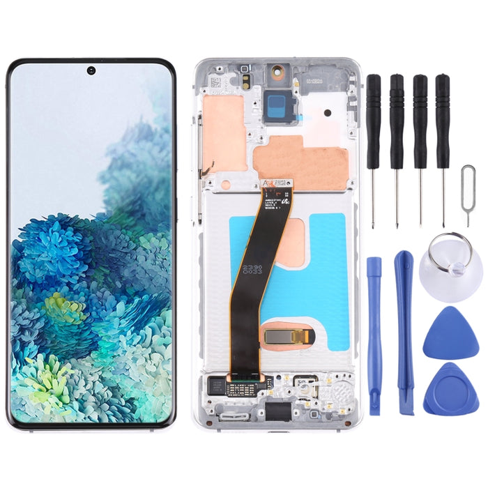 Pantalla LCD de material AMOLED dinámico original y ensamblaje completo del digitalizador con marco para Samsung Galaxy S20 4G SM-G980