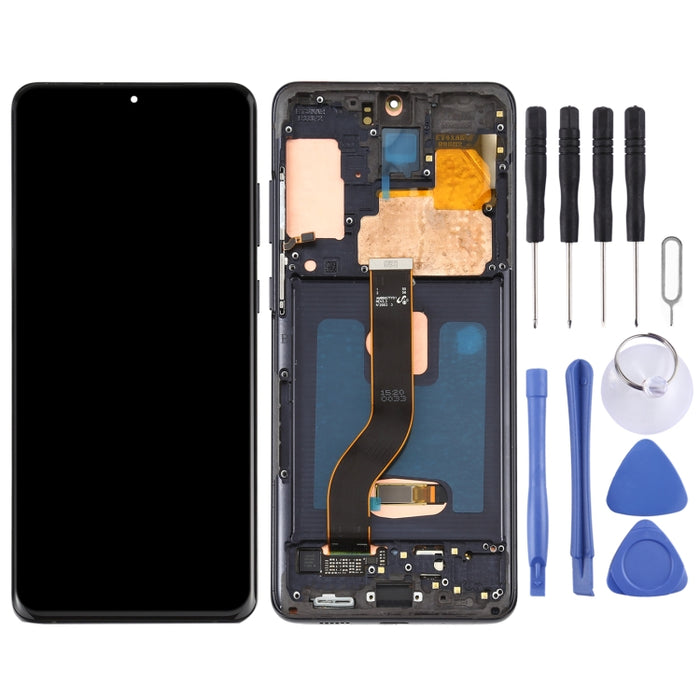 Pantalla LCD de material AMOLED dinámico original y ensamblaje completo del digitalizador con marco para Galaxy S20+ 4G