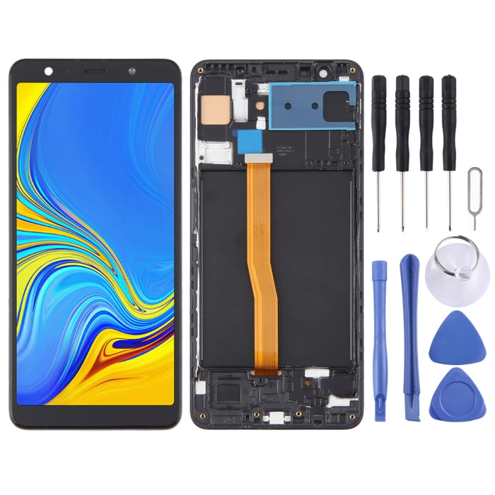 Pantalla LCD de material TFT y ensamblaje completo del digitalizador con marco para Samsung Galaxy A7 (2018) / SM-A750F