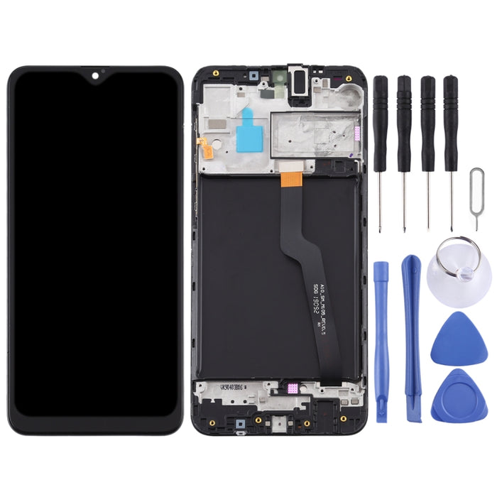 Pantalla LCD y digitalizador de montaje completo con marco para Samsung Galaxy A10 / SM-A105F (versión de tarjeta única)