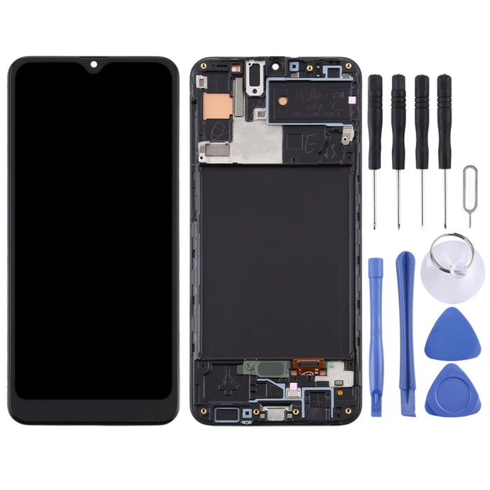 Pantalla LCD de material TFT y ensamblaje completo del digitalizador con marco para Samsung Galaxy A30s