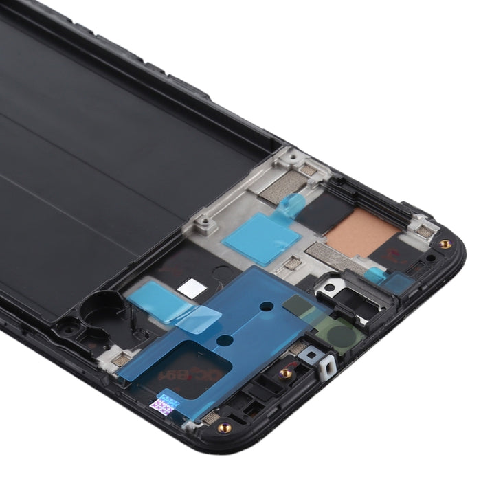 Pantalla LCD de material TFT y ensamblaje completo del digitalizador con marco para Samsung Galaxy A50 (no admite identificación de huellas dactilares)
