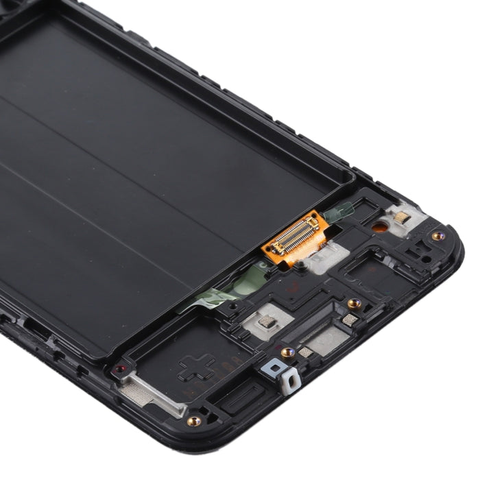 Pantalla LCD de material TFT y ensamblaje completo del digitalizador con marco para Samsung Galaxy A50 (no admite identificación de huellas dactilares)