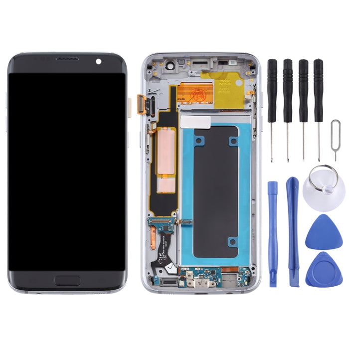 Pantalla LCD de material OLED y ensamblaje completo del digitalizador con marco para Samsung Galaxy S7 Edge / SM-G935F