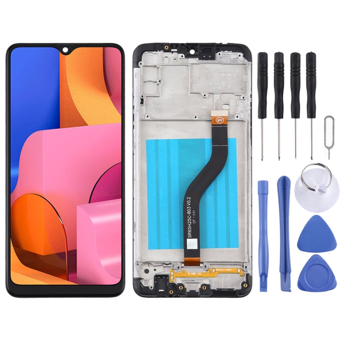 Pantalla LCD y digitalizador de montaje completo con marco para Samsung Galaxy A20s