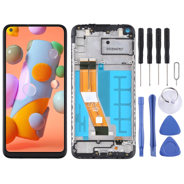 Pantalla LCD y digitalizador de montaje completo con marco para Samsung Galaxy A11