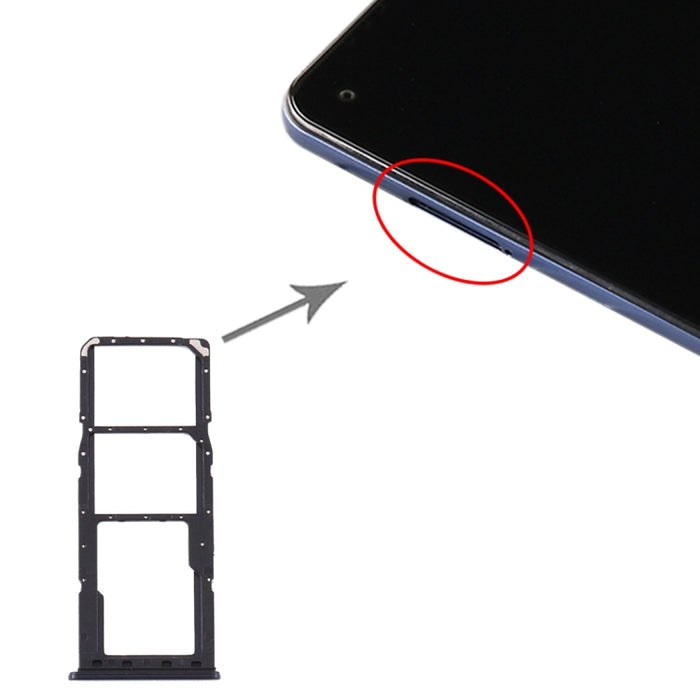 Para Samsung Galaxy A21s Bandeja Tarjeta SIM + Bandeja Tarjeta SIM + Bandeja Tarjeta Micro SD