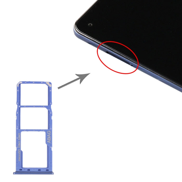 Para Samsung Galaxy A21s Bandeja Tarjeta SIM + Bandeja Tarjeta SIM + Bandeja Tarjeta Micro SD