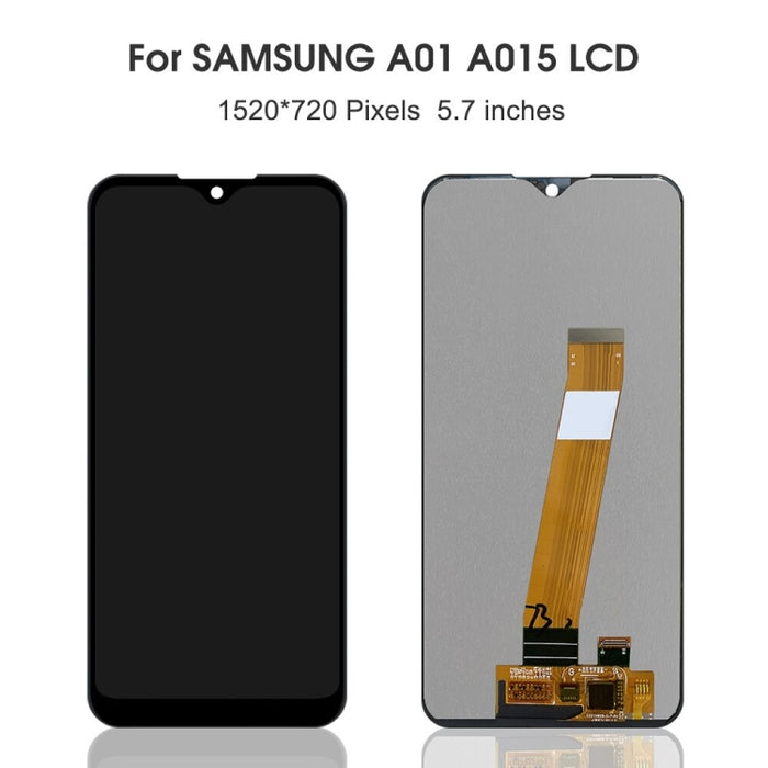 Pantalla LCD original de material TFT PLS y ensamblaje completo del digitalizador (cable flexible ancho) para Samsung Galaxy A01