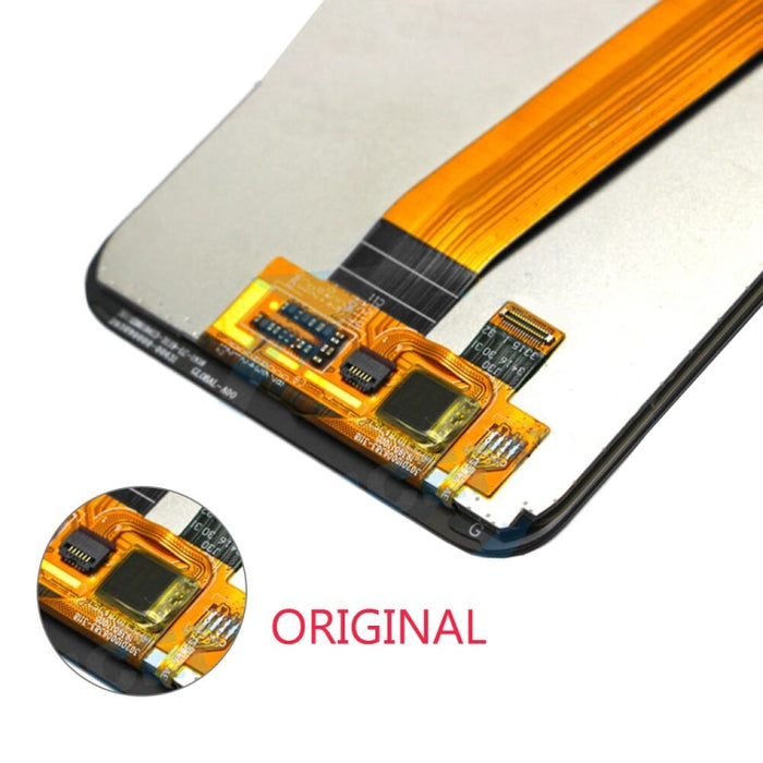 Pantalla LCD original de material TFT PLS y ensamblaje completo del digitalizador (cable flexible ancho) para Samsung Galaxy A01
