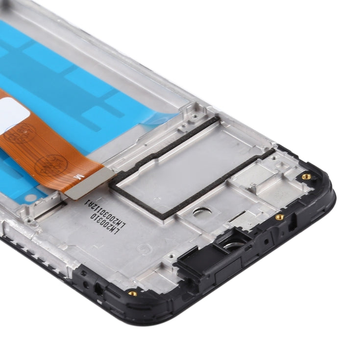 Pantalla LCD y digitalizador de montaje completo con marco (cable flexible ancho) para Samsung Galaxy A01