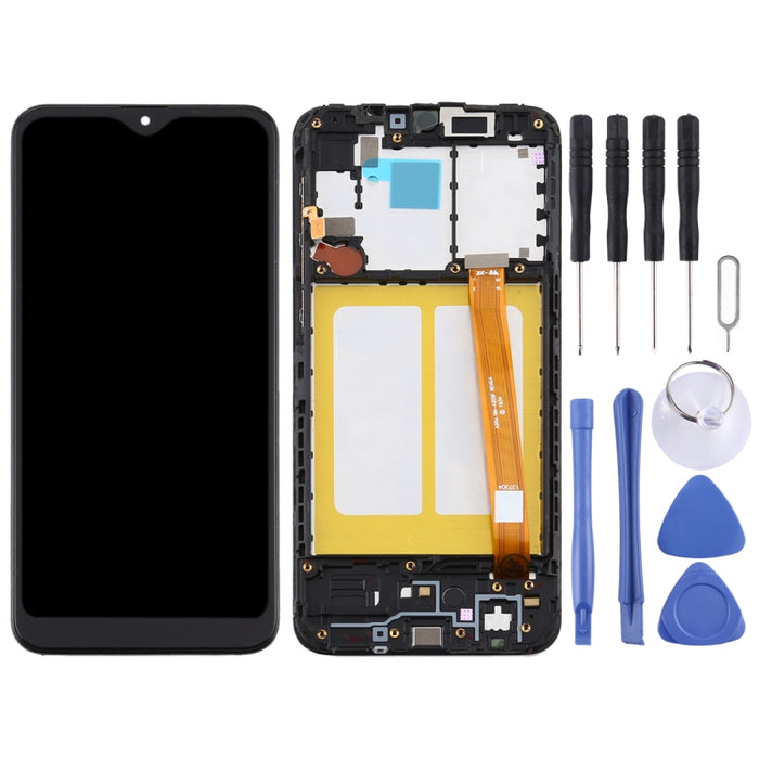 Pantalla LCD de material TFT y ensamblaje completo del digitalizador con marco para Samsung Galaxy A20e