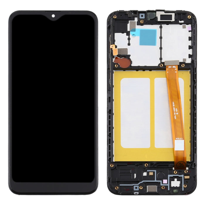 Pantalla LCD de material TFT y ensamblaje completo del digitalizador con marco para Samsung Galaxy A20e