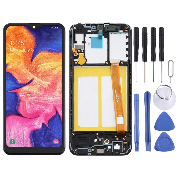Pantalla LCD de material TFT y ensamblaje completo del digitalizador con marco para Samsung Galaxy A10e
