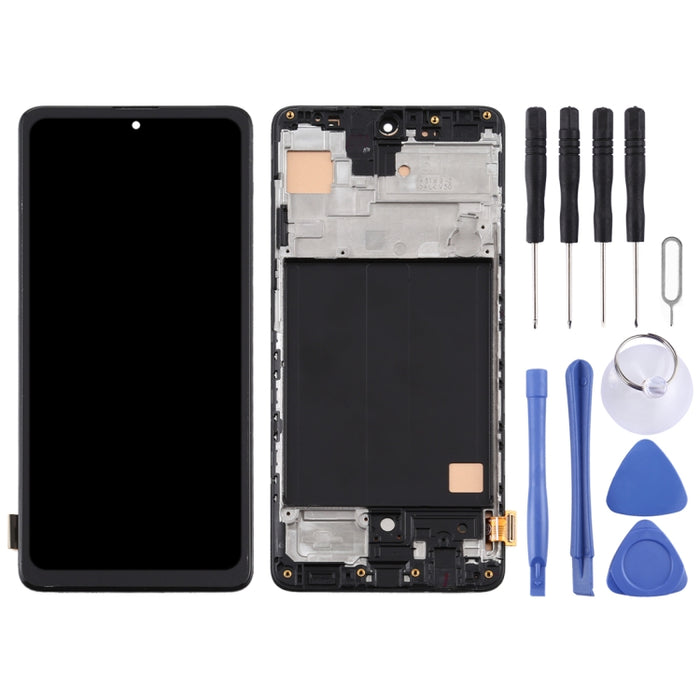 Pantalla LCD de material TFT y ensamblaje completo del digitalizador con marco para Samsung Galaxy A51 4G