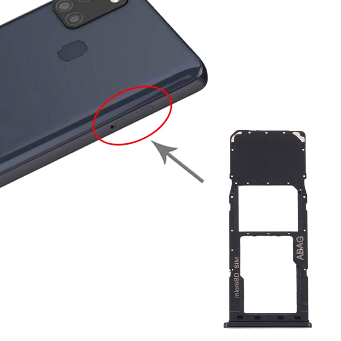 Para Samsung Galaxy A21s Bandeja Tarjeta SIM + Bandeja Tarjeta Micro SD