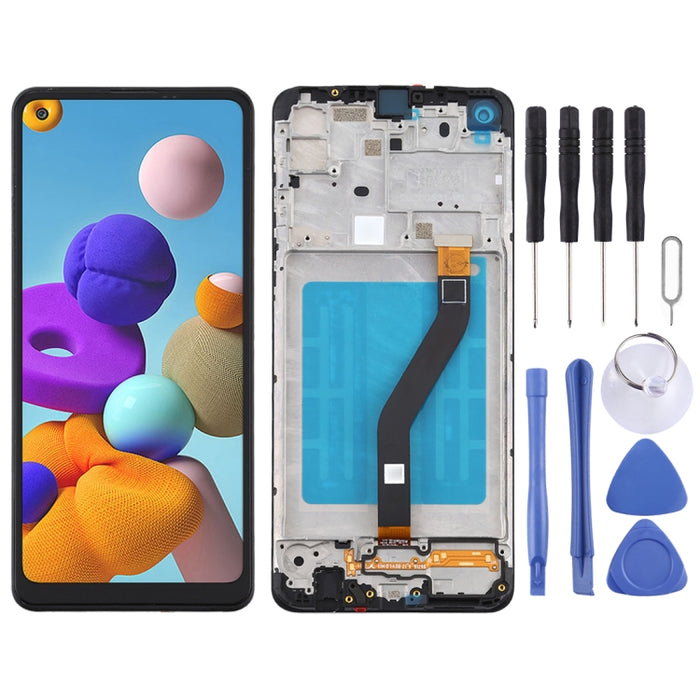 Pantalla LCD y digitalizador de montaje completo con marco para Samsung Galaxy A21 / SM-A215